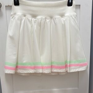 Lilly Pulitzer pleated White Skort with Pink & Green stripes